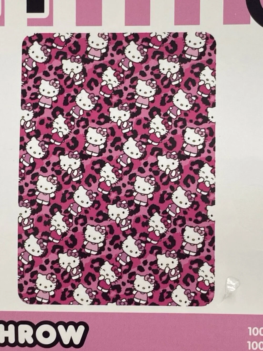 Hello Kitty Pink Leopard Cheetah Print Soft Throw Blanket 50in x 70in Viral NEW